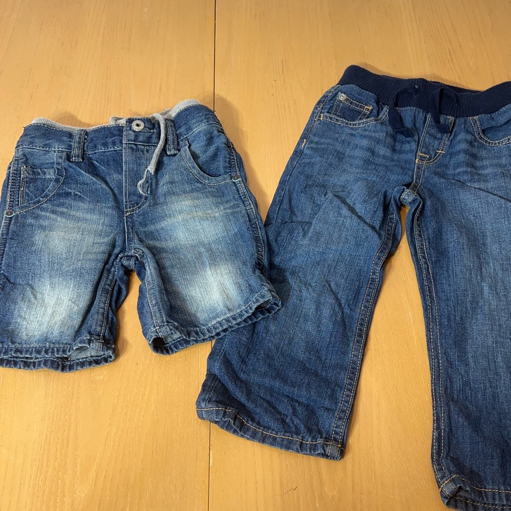 GAP denim pull on shorts and denim pull on jeans